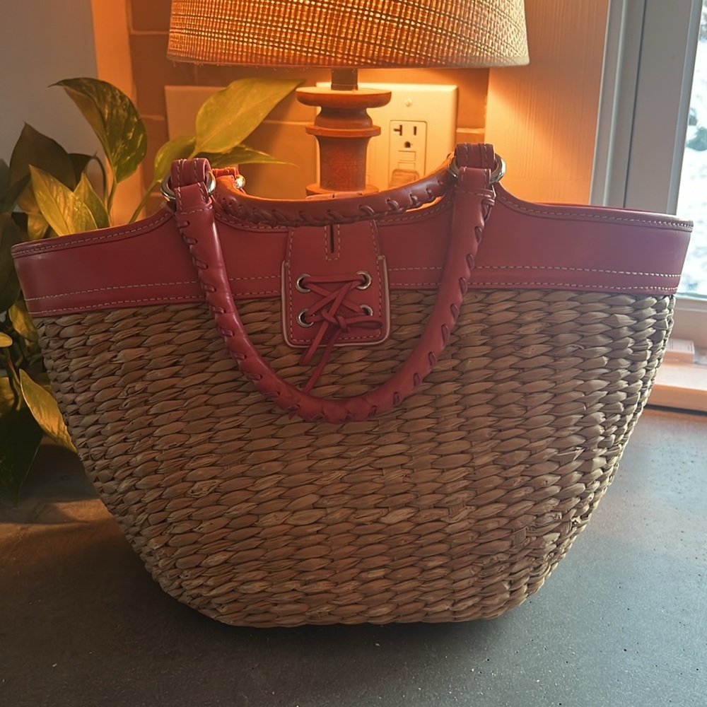 Vintage Coach Straw Bag - Picture 3 of 6
